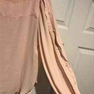 Loft Women’s Blush-Button Blouse in Blush Pink